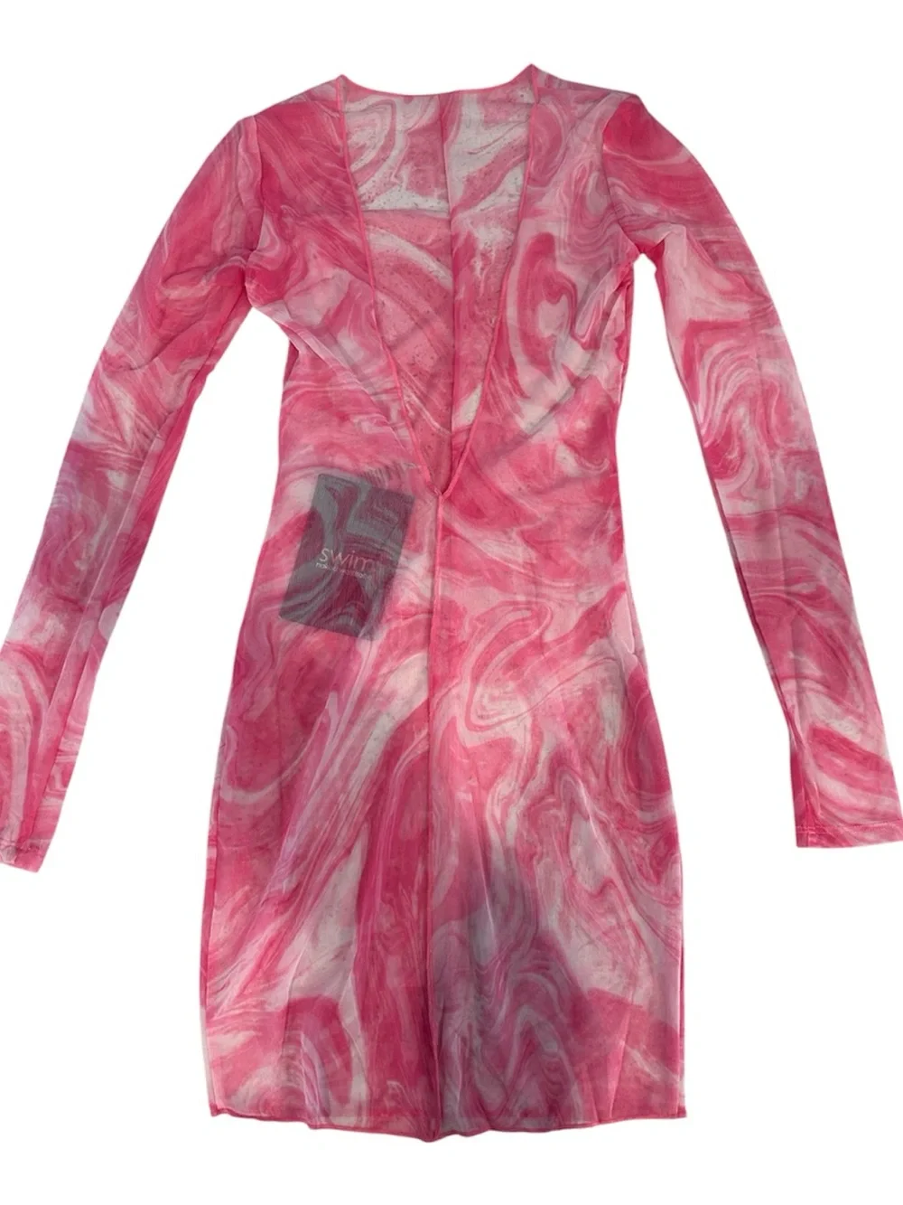 pink marble mesh dress Mesh Tube Dress